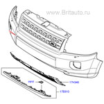 Передний бампер land rover freelander 2 (2,2л дизель) в сборе, загрунтованный, без системы помощи при парковке, без противотуманных фар, без омывателей фар.