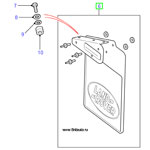 Брызговик задний правый Land Rover Defender 90 2007 - 2016, с кронштейном