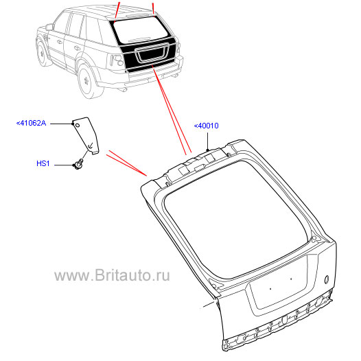 Задняя дверь (крышка багажника) range rover sport 2010 - 2013