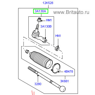 Шаровой шарнир - наконечник range rover sport 2005 - 2013