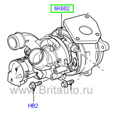 Турбокомпрессор левый (турбина левая) Range Rover Sport 2005 - 2012
