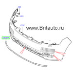 Молдинг переднего бампера range rover all-new, цвет: atlas