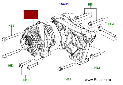 Генератор Range Rover Sport 2005 - 2013, на 3,6Л Дизель.