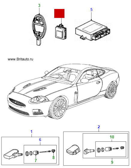 Приемник устройства контроля давления в шинах Jagguar XK и Jaguar XF 2009 - 2015