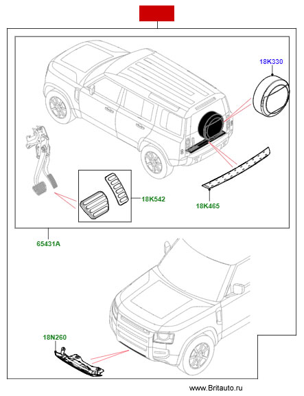 Urban Pack Land Rover Defender New 2021, комплект аксессуаров в сборе