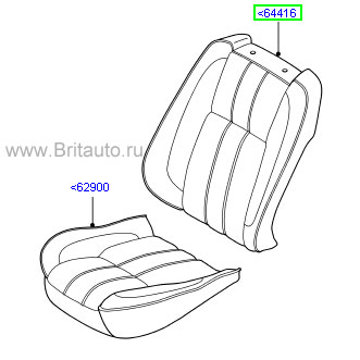 Обивка спинки сиденья переднего правого range rover 2010 - 2012,  цвет: jet/ivory