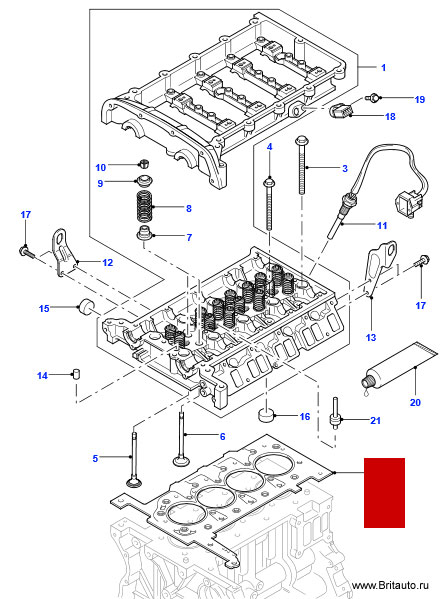 Прокладка ГБС 2,4Л Land Rover Defender 2007 - 2018