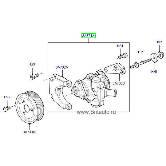 Насос гидроусилителя рулевого управления range rover 2002 - 2009, на 4,4 бензин
