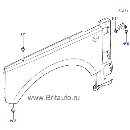 Крыло переднее правое range rover 2006 - 2012