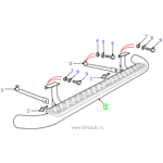 Ступенька - подножка боковая на lr defender, 110 база, серебристый цвет