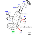 Обивка подушки переднего пассажирского сидения range rover sport 2005 - 2009, без кармана, салон ebony / ivory