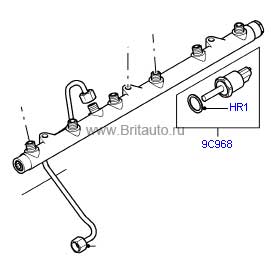 Трубка (трубопровод с топливными форсунками) range rover 2002-2012