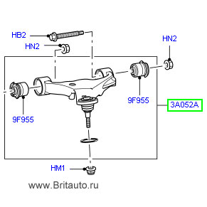 Рычаг левый верхний передней подвески range rover sport 2010 - 2013 и lr discovery iv (с сайлентблоками rbx500443 и с с шаровой опорой rbk500170 в сборе)