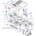 Воздуховод впуска воздуха 4,4Л Дизель, комплектный узел (паук) Range Rover 2002 - 2020 и Range Rover Sport 2014 - 2020, в сборе