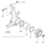 Кулак поворотный переднего левого колеса  range rover 2002 - 2009