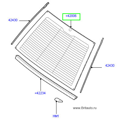 Стекло окна двери багажника Range Rover 2002 - 2012, зеленая тонировка