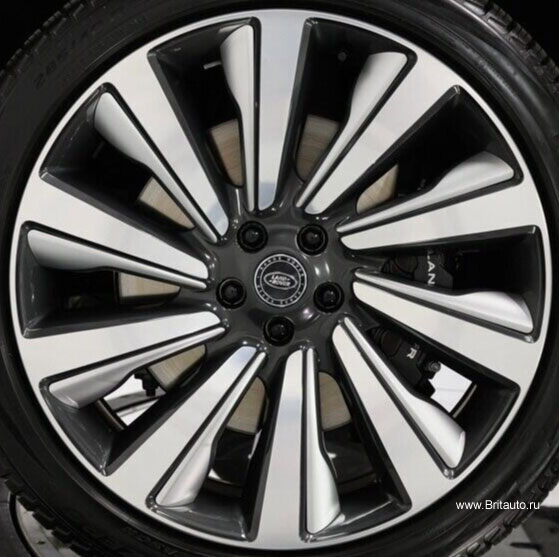 Колесный диск R23 кованый Forged Range Rover Sport 2023 - 2024 и Range Rover 2022 - 2024 SV Autobiogparhy, Style 1077, модель: Oblivion, цвет: Dark Grey Diamond Tuned and Atlas (темно-серый, с полированными шлицами, со вставками Atlas), на правую сторону.