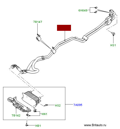 Трубопровод масляного радиатора Range Rover 2010 - 2012, 3,0Л Дизель, включает масляное кольцо.