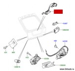 Кнопка двери багажника, с проводкой, Land Rover Frelander 2, Range Rover Sport 2010 - 2013. Полностью комплектный узел. Оригинал Land Rover, в оригинальной упаковке. 