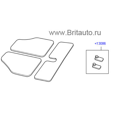 Ковры велюр premium range rover 2010 - 2012