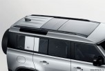 Продольные рейлинги крыши New Land Rover Defender 2020 - 2022, на стандартную (удлиненную) колесную базу 110, черные. 