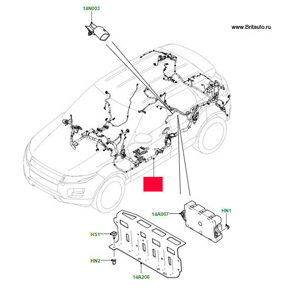 Жгут главный электропроводки, Range Rover Evoque