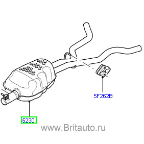 Глушитель передний land rover discovery iii, iv
