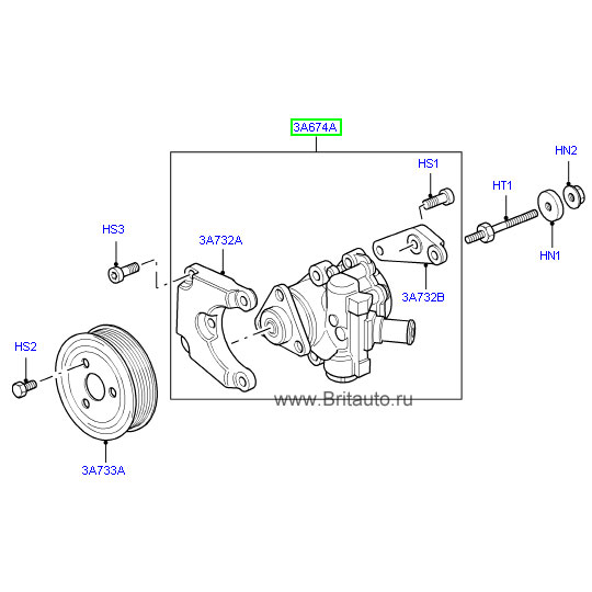 Насос гидроусилителя руля range rover 2002 - 2009, на 4,4 бензин