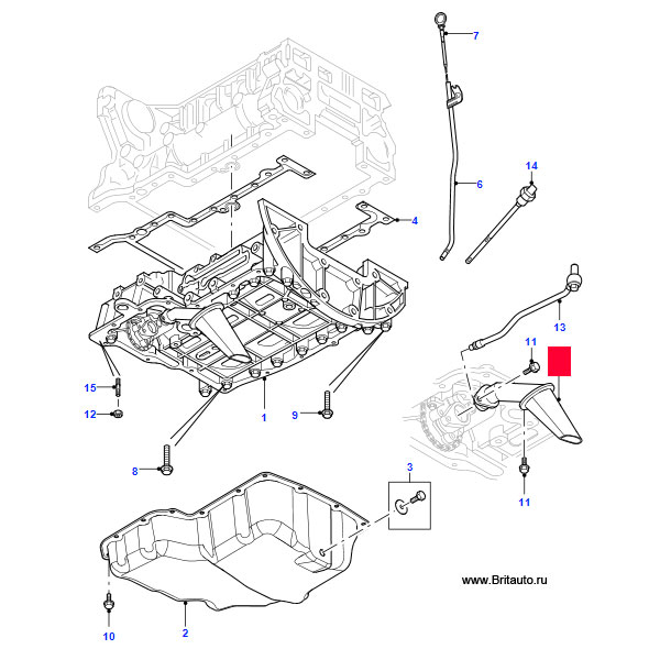 Впускной трубопровод масленого насоса Defender 2007 2.2L