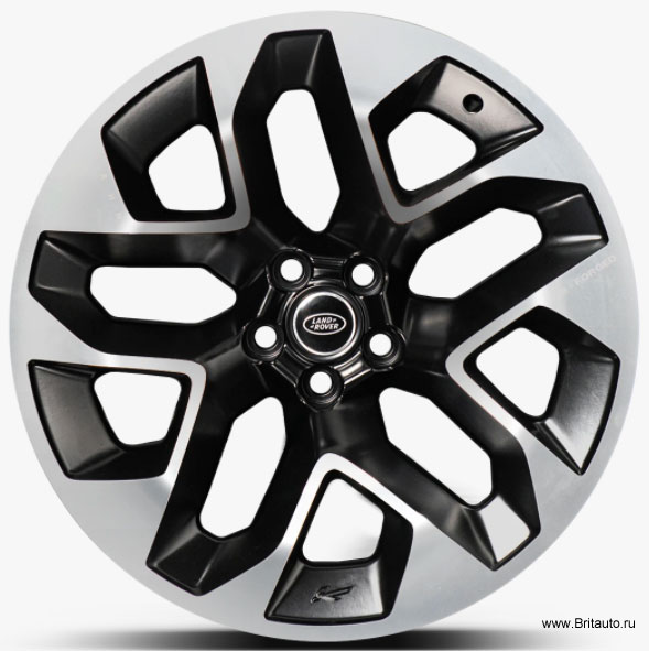 Колесный диск кованый R22 Kahn Type 60 RS Forged Land Rover Defender New, Range Rover 2013 - 2022, Range Rover Sport 2014 - 2022, цвет: Diamond Cut on Satin Black (черный матовый, с полированными внешними гранями).