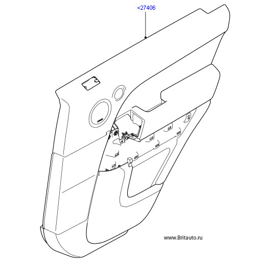 Панель обшивки двери задней правой Range Rover Sport 2014-2015