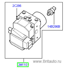 Гидроблок (модулятор) abs m57 d30 3,0л дизель на range rover 2002 - 2009г.в.