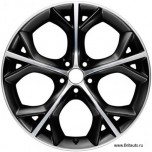 Колесный диск Jaguar F-Type 9J x R20, модель: Storm. Кованый. Отделка Gloss Black & Diamond Tuned (черный, с полированными шлицами). Передний.