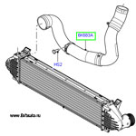 Патрубок от интеркуллера к коллектору Land Rover Freelander 2. Оригинал Land Rover.