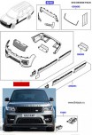 Комплект svo pack range rover 2018 - 2019, без боковых парктроников.