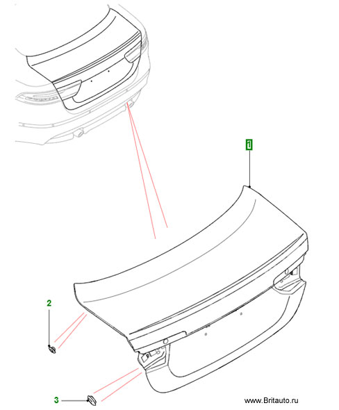 Крышка багажника Jaguar XE