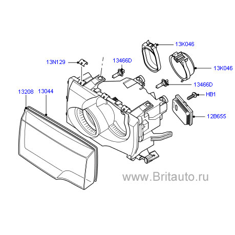 Фара левая, ксенон, range rover 2002 - 2009