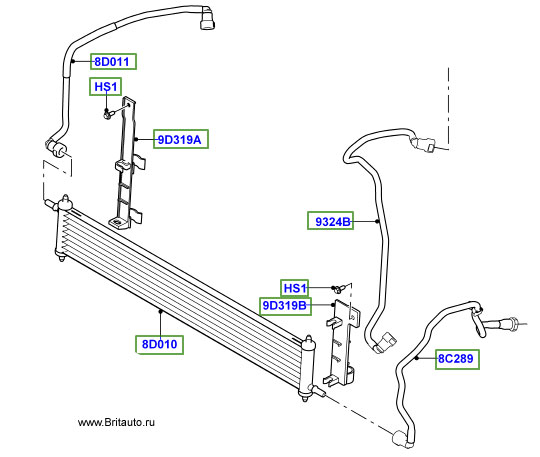 Охладитель топлива, работающий на охлаждающей жидкости, на Range Rover 2013 - 2018 и Range Rover Sport 2014 - 2018 на 3,0л Дизель