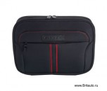 Несессер мужской (сумка для туалетных принадлежностей) Jaguar F-Type, черый, с красными прострочками