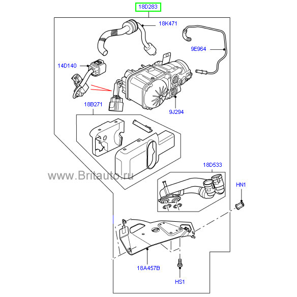 Отопитель на land rover freelander 2, в сборе, полный комплект