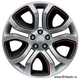 Диск колесный r19 land rover discovery sport premium ceramic grey black red strips